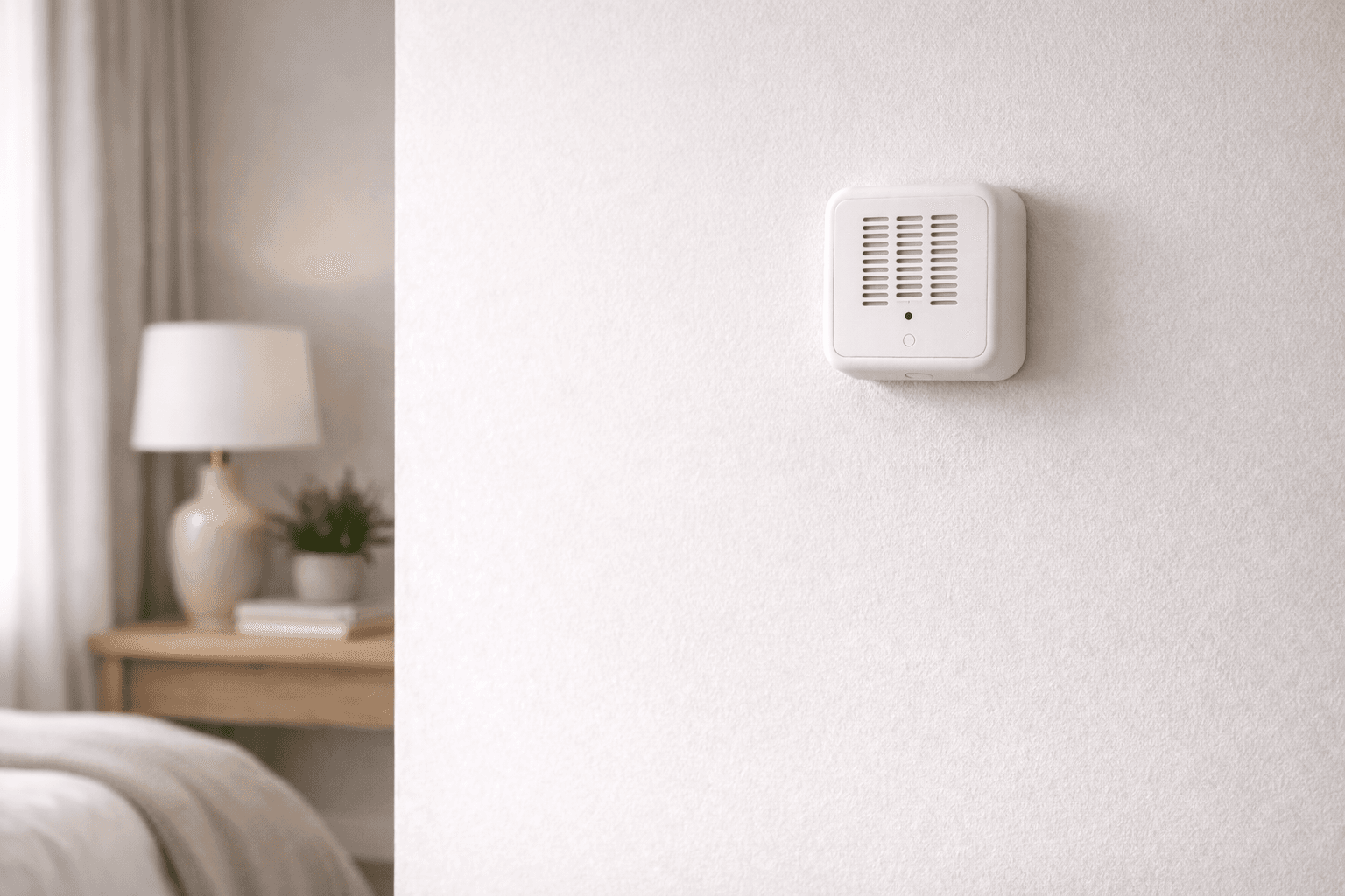 Aeroshi monitor installed on a wall in a bedroom