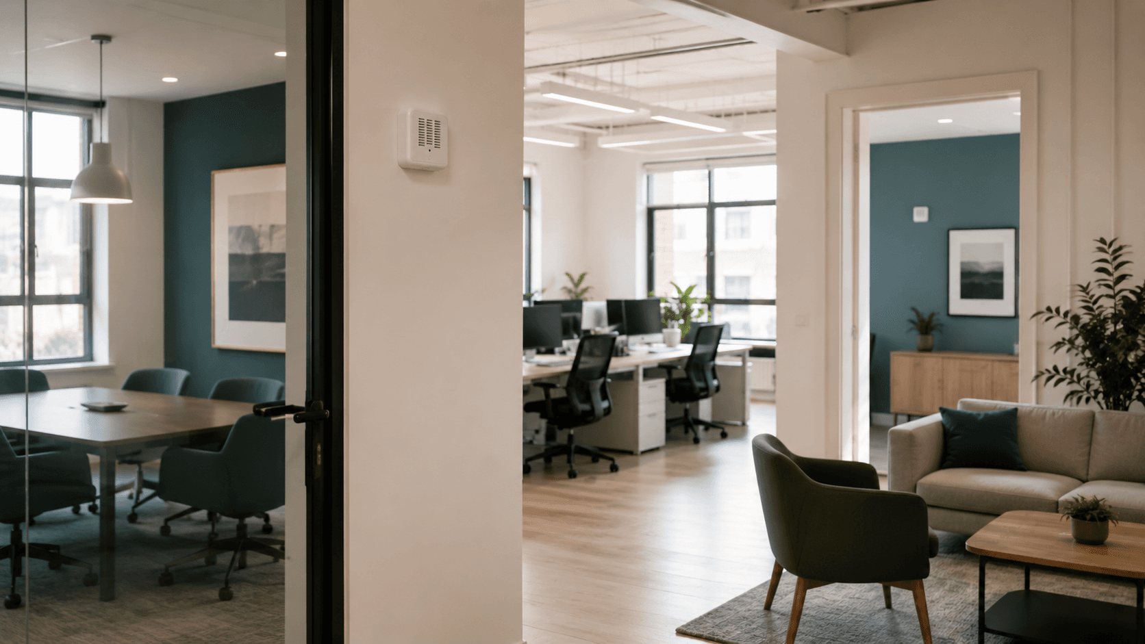 Aeroshi air-quality sensor installed between different rooms for a multi-room monitoring study